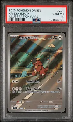 2025 POKEMON DRI EN-DESTINED RIVALS ILLUSTRATION RARE #204 KANGASKHAN PSA 10 - Image 1