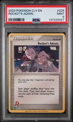 2023 POKEMON VENUSAUR & LUGIA EX DECK #026 ROCKET'S ADMIN. PSA 9 - Image 1