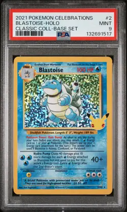 2021 POKEMON CELEBRATIONS CLASSIC COLLECTION #2 BLASTOISE-HOLO PSA 9 - Image 1