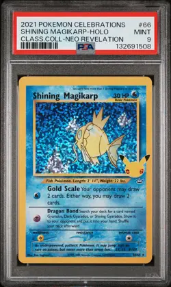 2021 POKEMON CELEBRATIONS CLASSIC COLLECTION #66 SHINING MAGIKARP-HOLO PSA 9 - Image 1