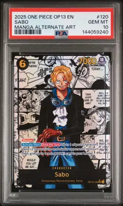 2025 ONE PIECE OP13-CARRYING ON HIS WILL MANGA ALTERNATE ART #120 SABO PSA 10 - Image 1