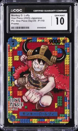 2025 ONE PIECE JPN PC: ONE PIECE DAY'25 PROMO MONKEY D. LUFFY CGC 10 GEM MINT - Image 1