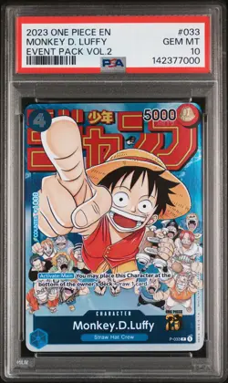 2023 ONE PIECE PROMOS EVENT PACK VOL.2 #033 MONKEY D. LUFFY PSA 10 - Image 1