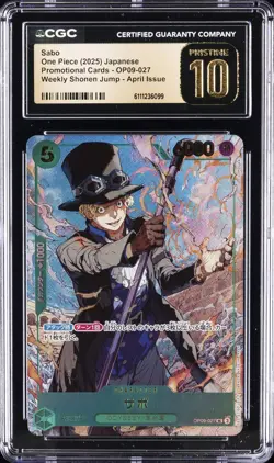 2025 ONE PIECE JAPANESE WEEKLY SHONEN JUMP APRIL ISSUE SABO CGC 10 PRISTINE - Image 1