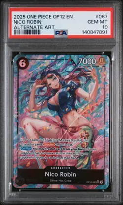 ONE PIECE OP12-LEGACY OF THE MASTER 087 NICO ROBIN ALTERNATE ART - PSA 10 - Image 2