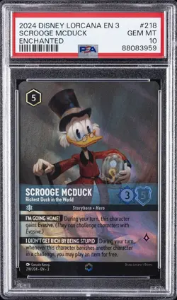 2024 DISNEY LORCANA EN 3-INTO THE INKLANDS ENCHANTED #218 SCROOGE MCDUCK PSA 10 - Image 1