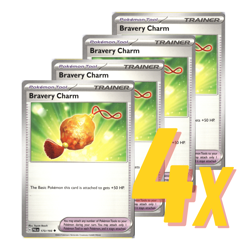 4x Bravery Charm PLAYSET x4 Trainer Cards PAL NM Pokemon TCG FAST SHIPPING - Image 1