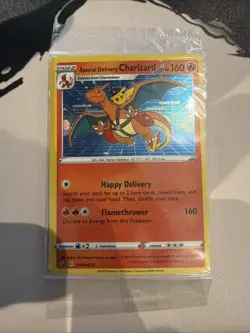Special Delivery Charizard Pokemon Center Promo Card Holo (SWSH075) - SEALED - Image 1