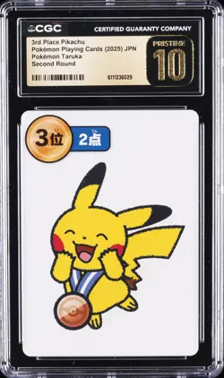 2025 POKEMON PLAYING CARDS JAPANESE 3RD PLACE PIKACHU CGC 10 PRISTINE - Image 1