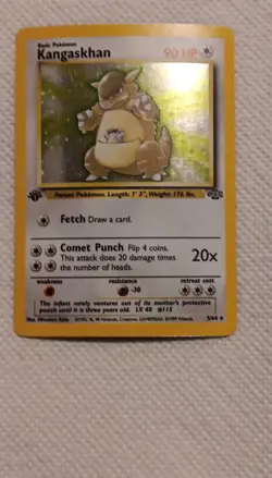 Pokemon Kangaskhan Jungle Holo Rare 1st Edition 5/64 90HP English Card - Image 1
