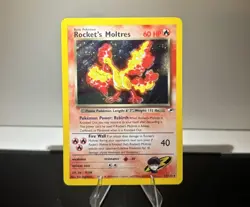 Pokemon TCG Rockets Moltres Holo Rare Card 12/132 Gym Heroes - Image 1