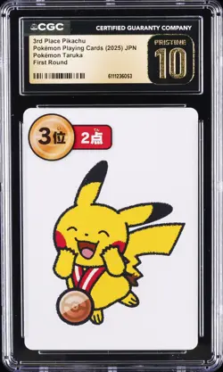 2025 POKEMON PLAYING CARD JAPANESE 3RD PLACE PIKACHU CGC 10 PRISTINE - Image 1