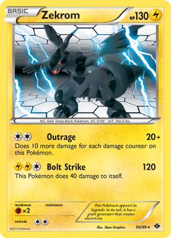 Zekrom 50/99 Rare | Next Destinies | Pokemon Card - Image 1