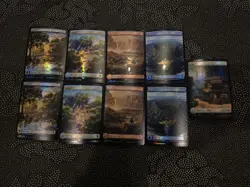 Magic: The Gathering Foil Japanese FFVII Land Lot 9x HOLO FOOTPRINT FOIL 🔥 - Image 1