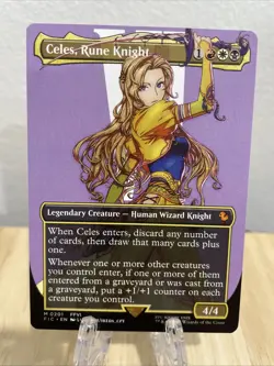 MTG Celes, Rune Knight Borderless Regular #0201 Commander: Final Fantasy M NM/M - Image 1