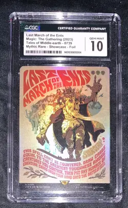 Last March of the Ents Borderless Poster Foil CGC 10 Graded LOTR MTG - Image 1