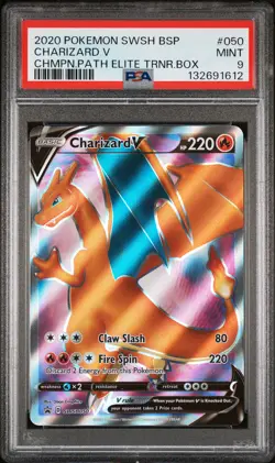 2020 POKEMON SWSH BLACK STAR PROMO #050 CHARIZARD V PSA 9 - Image 1