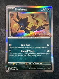 Murkrow SVP021 Pokemon TCG SV Paldea Evolved Prerelease Promo NM - Image 1