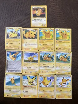 Pokemon TCG Pikachu Card Lot Mixed Sets Lot Of 13 Cards MP-LP-NM - Image 1