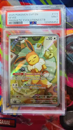 PSA 9 Eevee Promo Prismatic Evolutions ETB #173 Pokemon Card TCG - Image 1