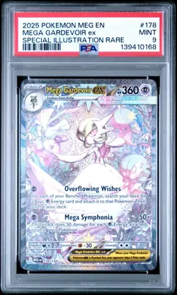 2025 Pokemon MEG En Mega Gardevoir Ex Special Illustration Rare #178 PSA 9 Mint - Image 1