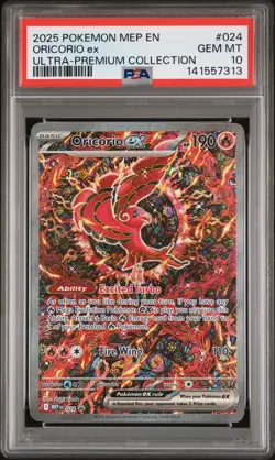 2025 POKEMON MEP EN-ME BLACK STAR PROMO #024 ORICORIO EX PSA 10 - Image 1