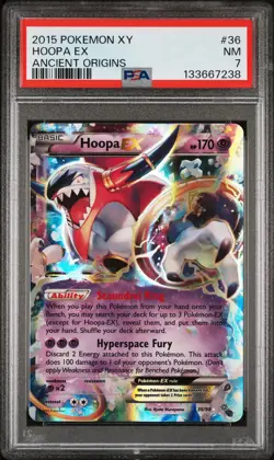 2015 POKEMON XY ANCIENT ORIGINS #36 HOOPA EX PSA 7 - Image 1