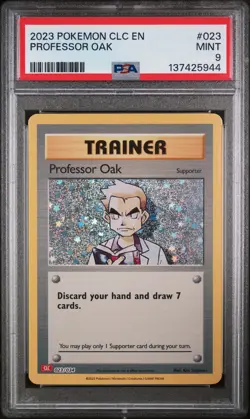 2023 POKEMON CHARIZARD & HO-OH EX DECK #023 PROFESSOR OAK PSA 9 - Image 1