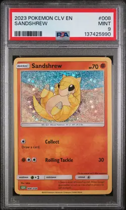 2023 POKEMON VENUSAUR & LUGIA EX DECK #008 SANDSHREW PSA 9 - Image 1