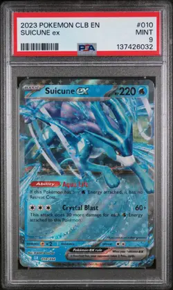 2023 POKEMON BLASTOISE & SUICUNE EX DECK #010 SUICUNE EX PSA 9 - Image 1