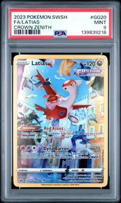 2023 POKEMON SWORD & SHIELD CROWN ZENITH #GG20 FULL ART/LATIAS PSA 9 - Image 1
