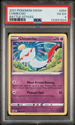 2021 POKEMON SWORD & SHIELD BATTLE STYLES #059 CHIMECHO PSA 4 - Image 1