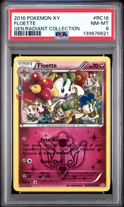 2016 POKEMON XY GENERATIONS RADIANT COLLECTION #RC18 FLOETTE PSA 8 - Image 1