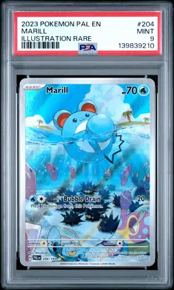 2023 POKEMON PAL EN-PALDEA EVOLVED ILLUSTRATION RARE #204 MARILL PSA 9 - Image 1