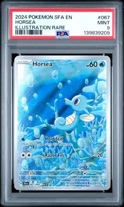 2024 POKEMON SFA EN-SHROUDED FABLE ILLUSTRATION RARE #067 HORSEA PSA 9 - Image 1