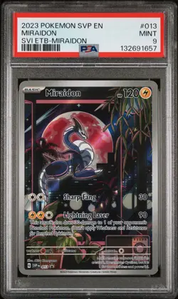 2023 POKEMON SVP SCARLET & VIOLET ETB PROMO #013 MIRAIDON PSA 9 - Image 1