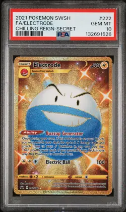 2021 POKEMON SWORD & SHIELD CHILLING REIGN SECRET #222 FULL ART/ELECTRODE PSA 10 - Image 1