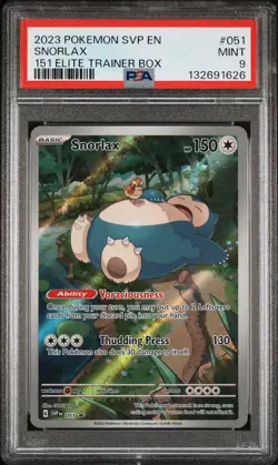 2023 POKEMON SVP EN-SV BLACK STAR PROMO 151 ELITE TRAINER BOX #051 SNORLAX PSA 9 - Image 1