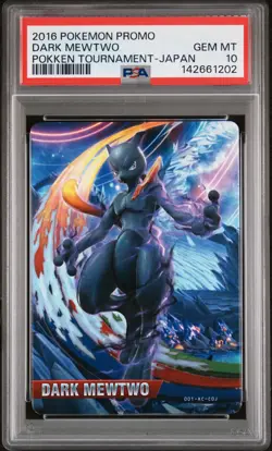 2016 POKEMON PROMO POKKEN TOURNAMENT JPN DARK MEWTWO PSA 10 - Image 1