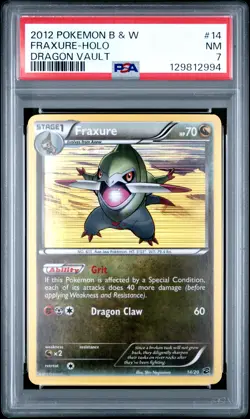2012 POKEMON B&W DRAGON VAULT #14 FRAXURE-HOLO PSA 7 - Image 1