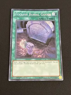 Yugioh! Foolish Burial Goods RATE-EN065 1st Edition Secret Rare Near Mint NM - Image 1