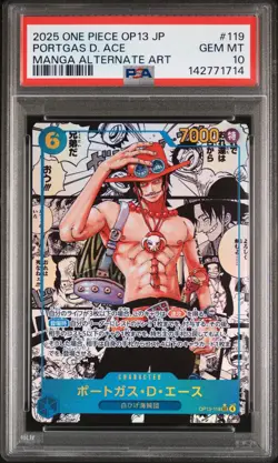 2025 ONE PIECE JPN CARRYING ON HIS WILL MANGA ALT ART PORTGAS D. ACE PSA 10 - Image 1