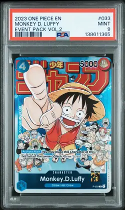 2023 ONE PIECE PROMOS EVENT PACK VOL.2 #033 MONKEY D. LUFFY PSA 9 - Image 1