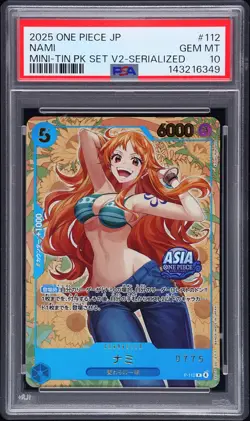2025 ONE PIECE JAPANESE MINI-TIN PACK SET VOL.2 SERIALIZED #112 NAMI PSA 10 - Image 1