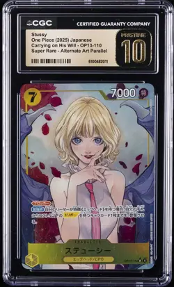 2025 ONE PIECE JPN CARRYING ON HIS WILL ALT ART #OP13-110 STUSSY CGC 10 PRISTINE - Image 1