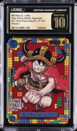 2025 ONE PIECE JPN PC: ONE PIECE DAY '25 PROMO MONKEY D. LUFFY CGC 10 PRISTINE - Image 1