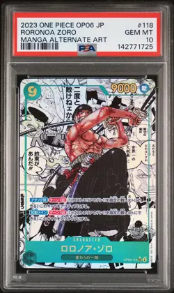 2023 ONE PIECE JPN WINGS OF THE CAPTAIN MANGA ALT ART RORONOA ZORO PSA 10 - Image 1