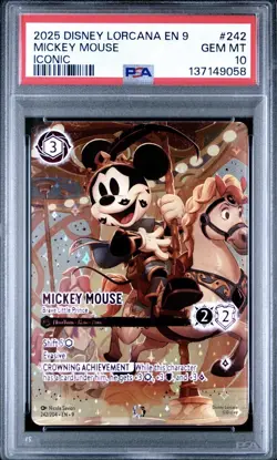 Disney Lorcana Mickey Mouse-Brave Little Prince Iconic Holo #242 PSA 10 - Image 1