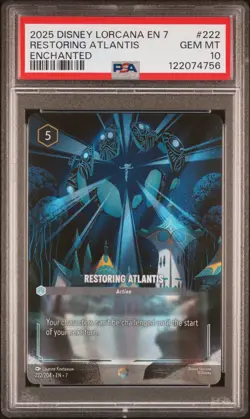 2025 DISNEY LORCANA EN 7-ARCHAZIA'S ISLAND ENCHANTED RESTORING ATLANTIS PSA 10 - Image 1