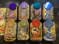 8 Prismatic Evolutions Mini Tins FULL Set + Art Cards & Coins - No Packs! - Image 3